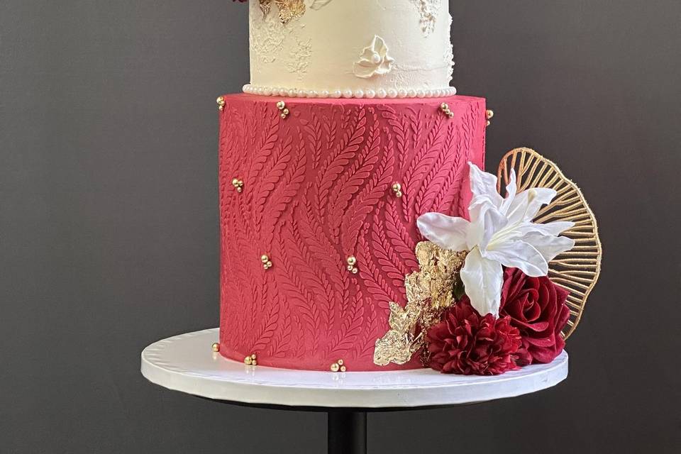 2 tier floral cake