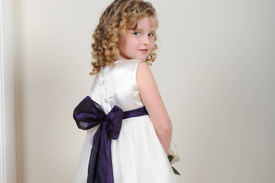 flower girl dress with bow