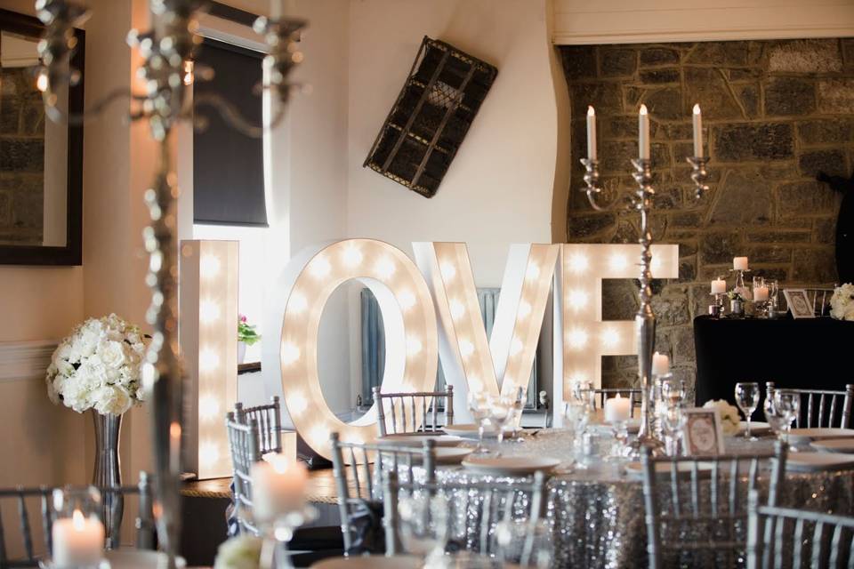 LOVE light up letters hire