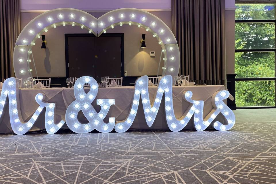 LED Love Heart archway hire