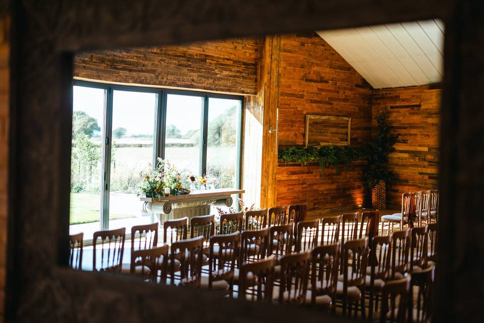 Warm ceremony space in autumn