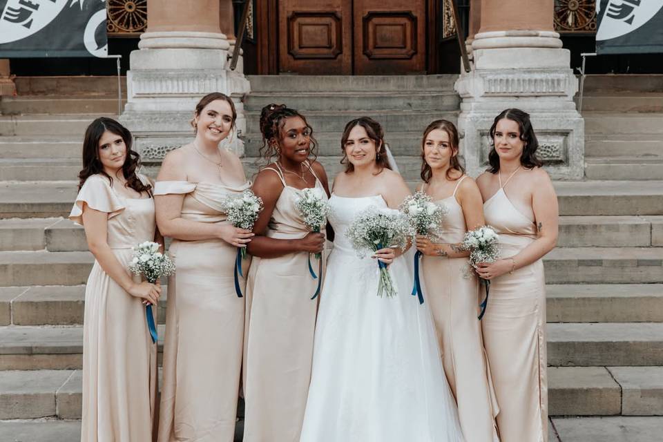 Bride and bridesmaids