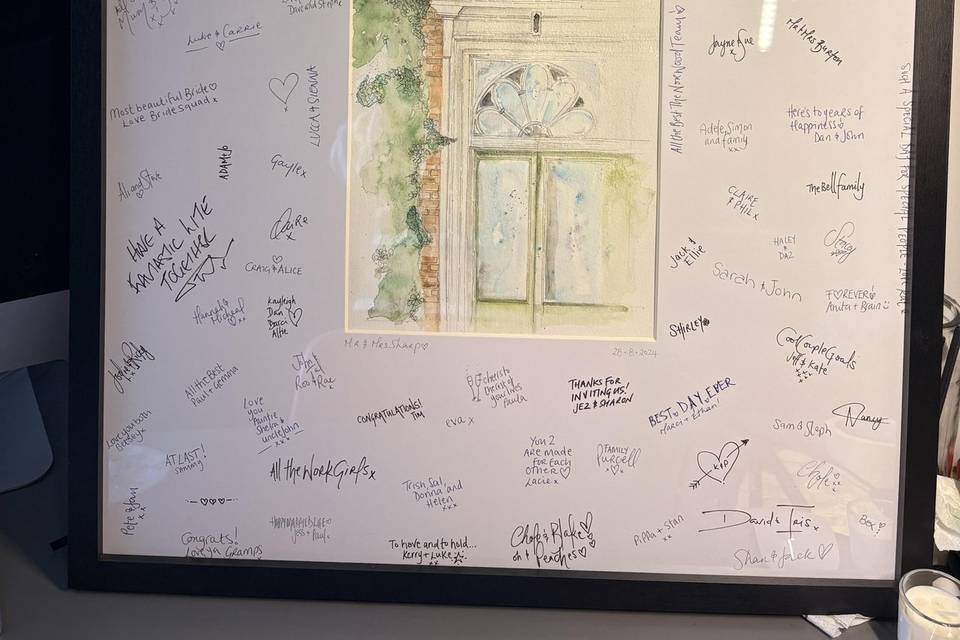 Wedding guest sign in illustra