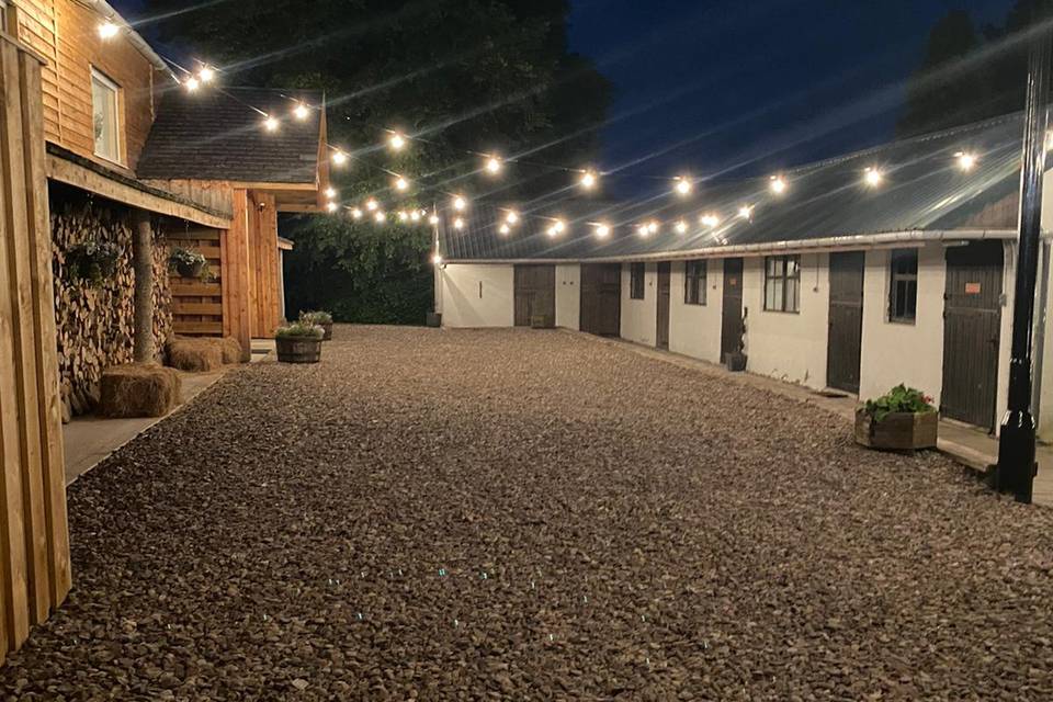 Evening festoon lighting