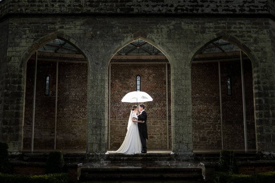 Couple in the rain