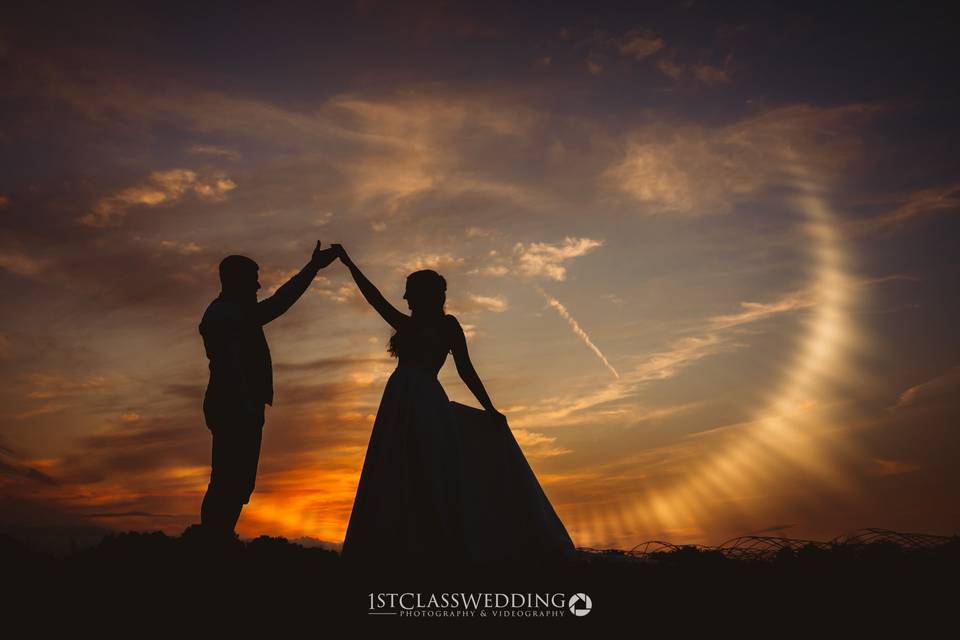 Sunset couple portrait