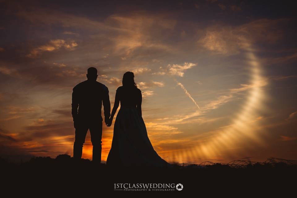 Sunset couple portrait