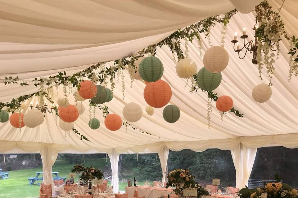 Marquee ceiling decorations