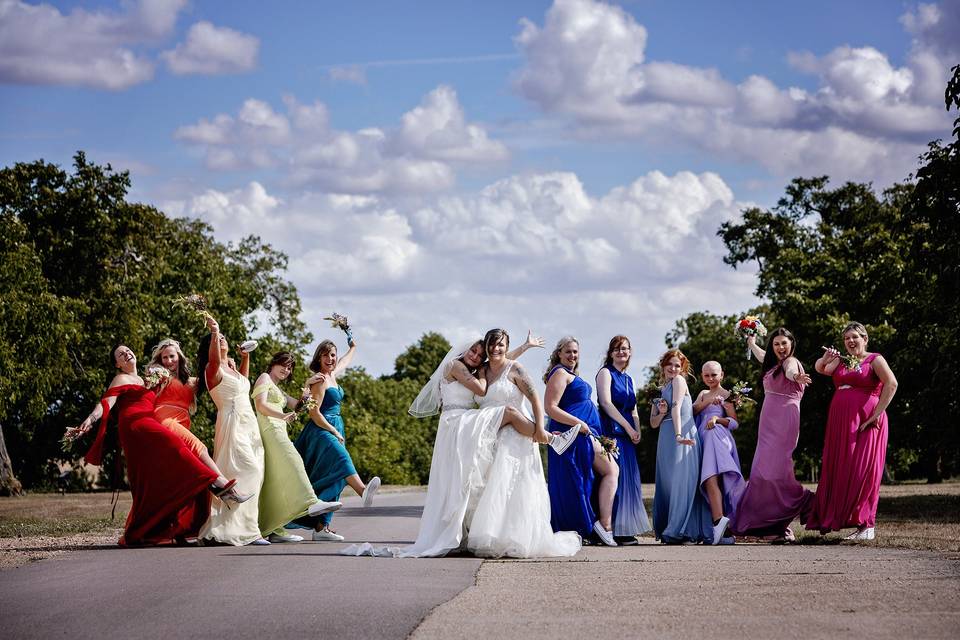 Rocking rainbow wedding