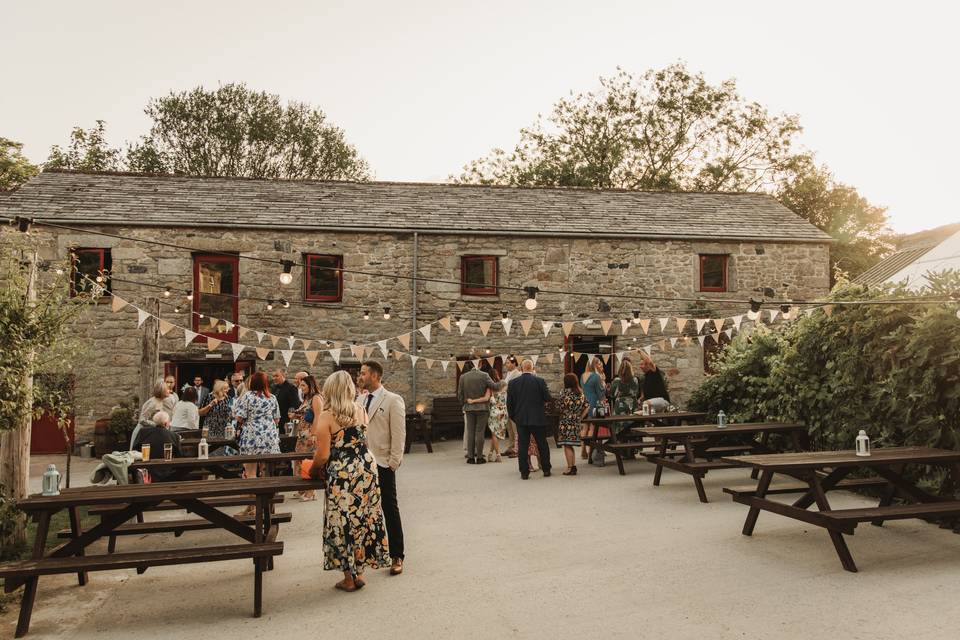 Courtyard at sunset