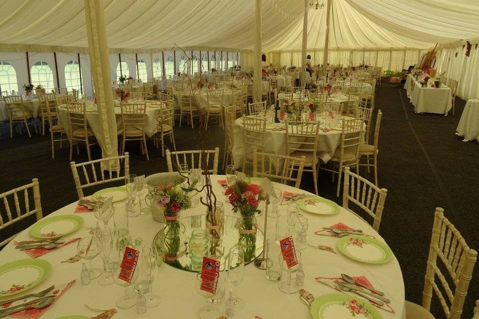 Marquee wedding breakfast