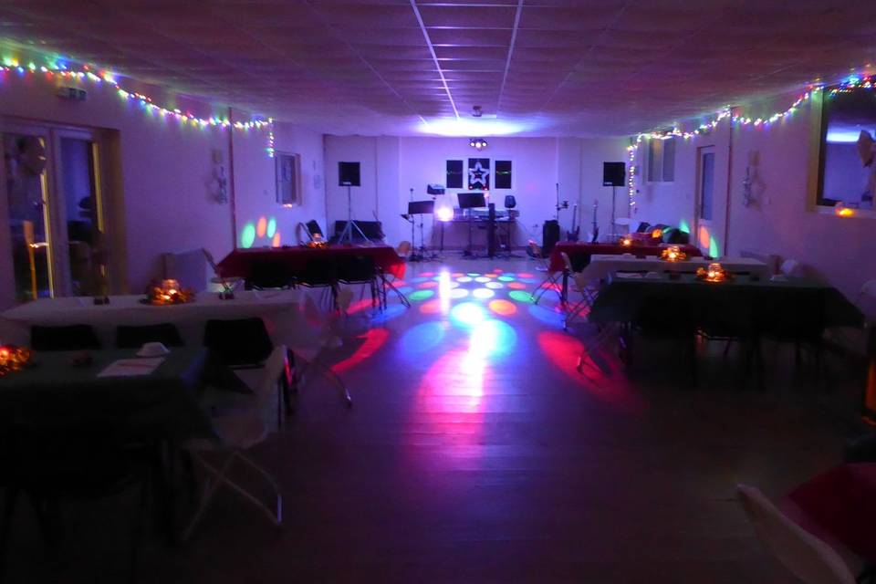 Function hall with disco lights