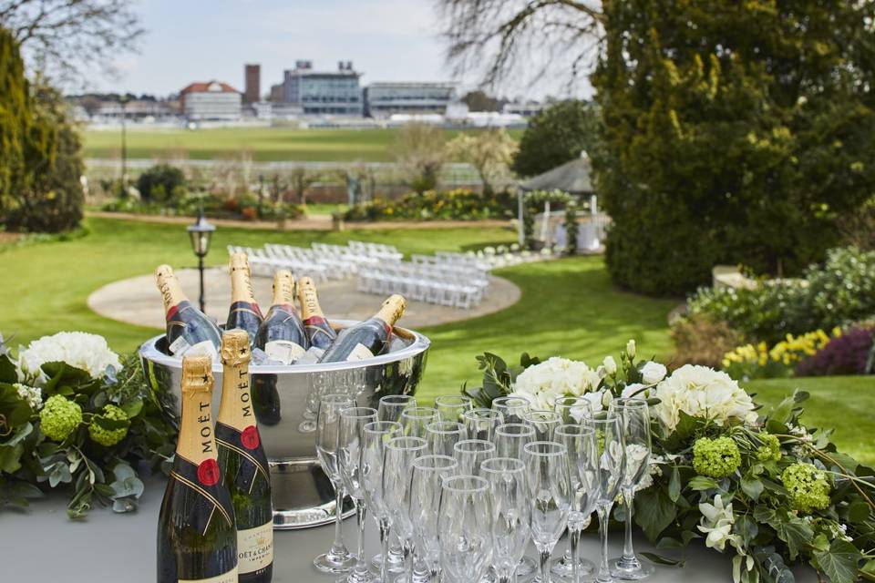 Bubbly on the lawn