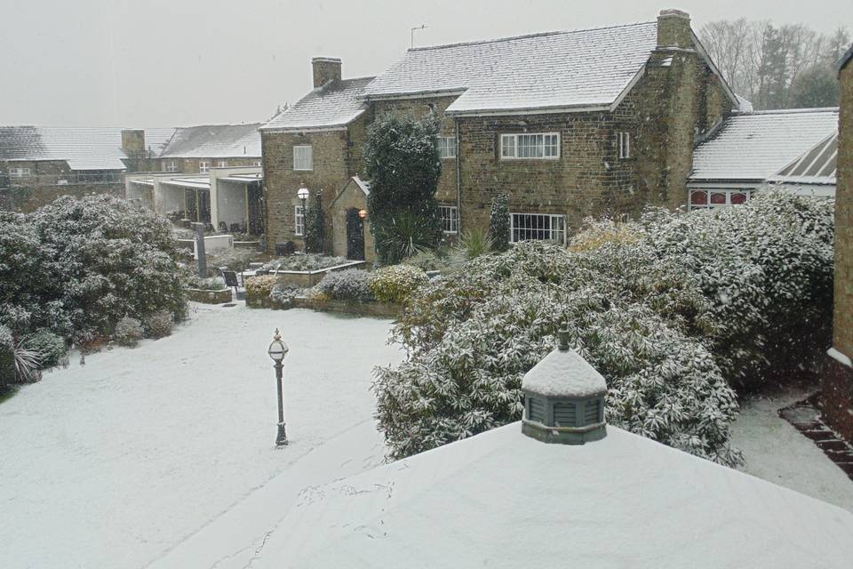 Lancashire Manor in the snow