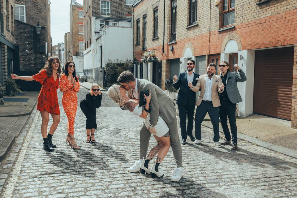 Kissing in the street