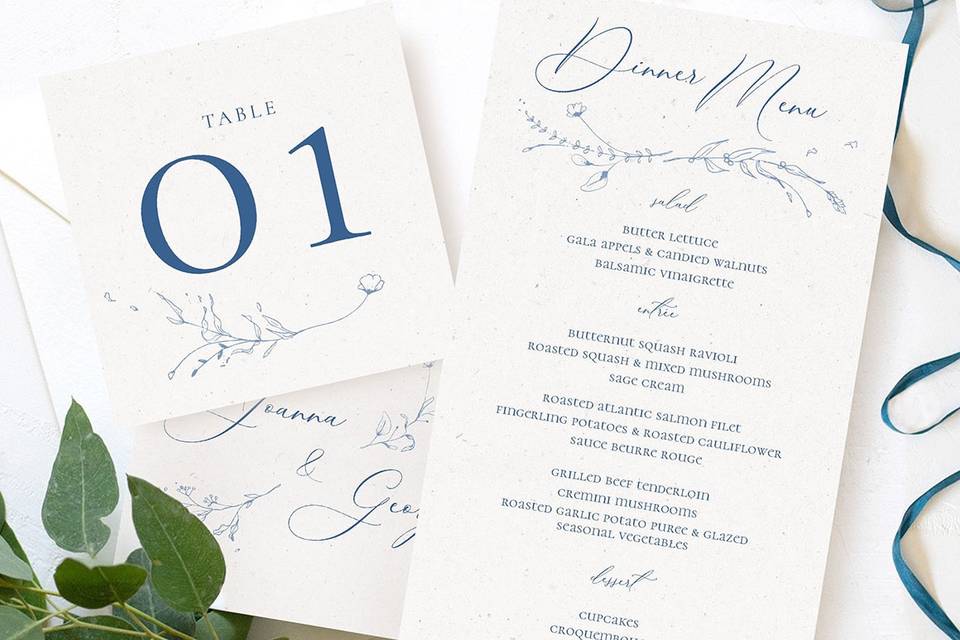 Blue vintage invitation