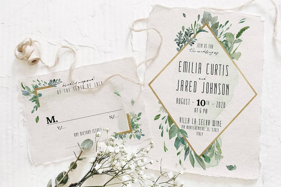 Green gold foliage wedding