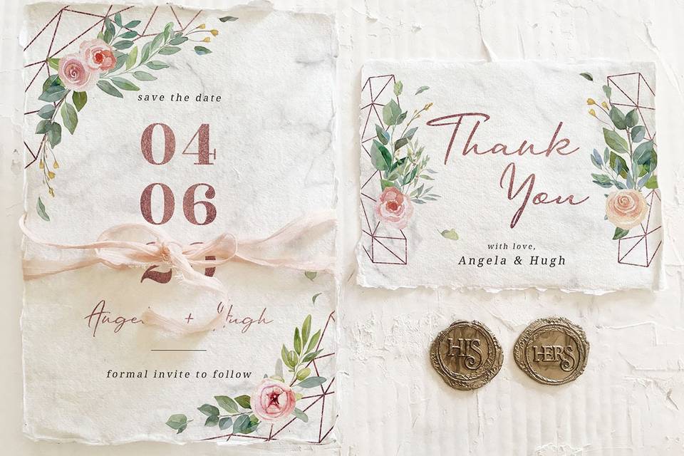 Watercolor floral invitation