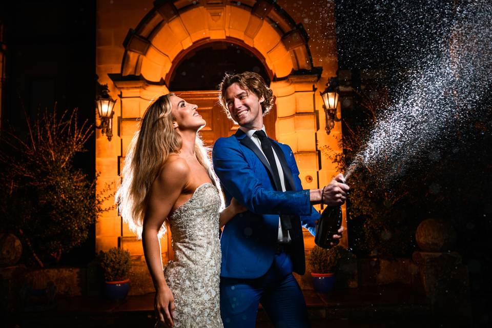 Champagne spray shot