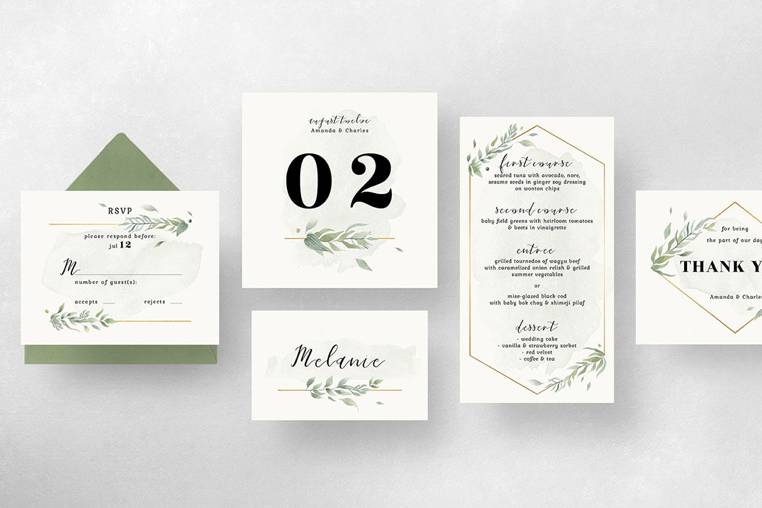 Gold greenery wedding