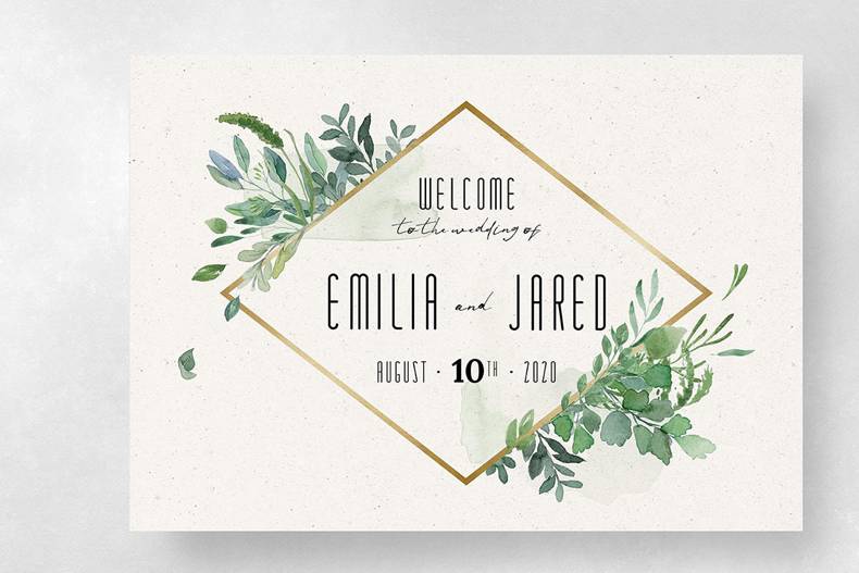 Gold greenery wedding floral