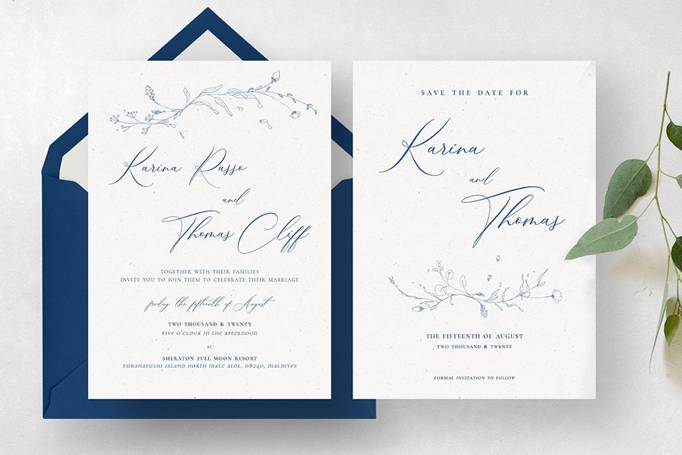 Typography wedding floral