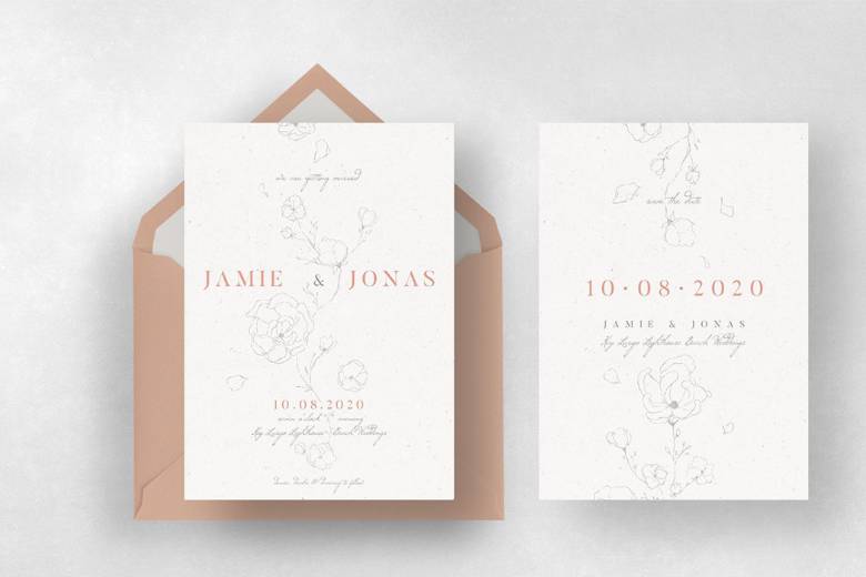 Typography wedding floral