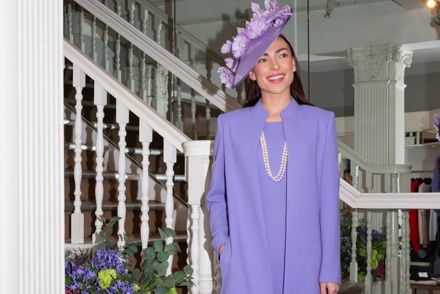 Bespoke purple dress and coat