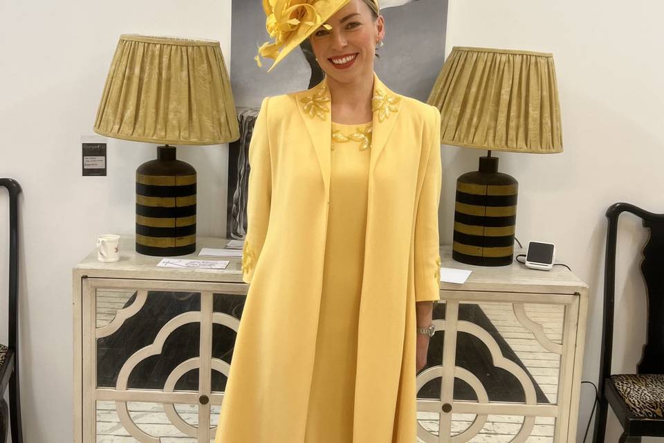 Vibrant yellow guest outfit