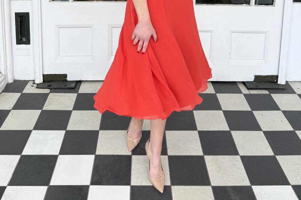 Printed fascinator and dress