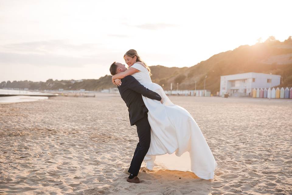 Golden hour beach moments