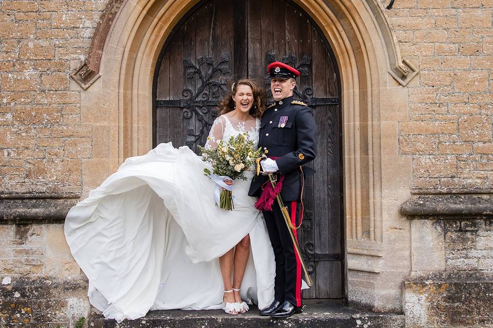 A windy wedding day