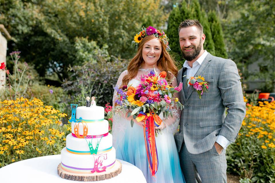 Rainbow outdoor wedding