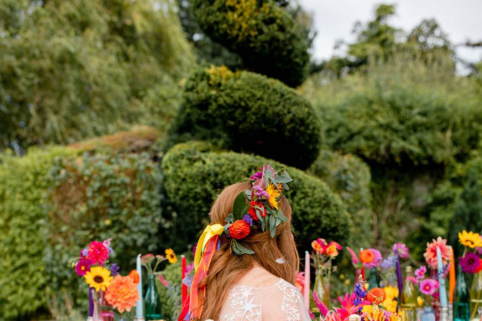 Rainbow outdoor wedding