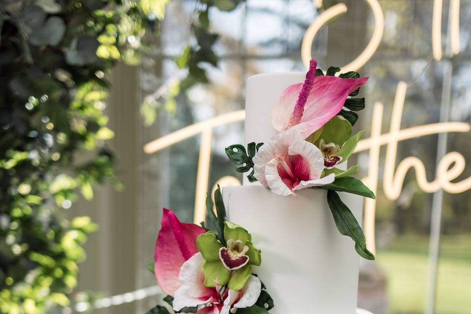 Tropical glasshouse wedding