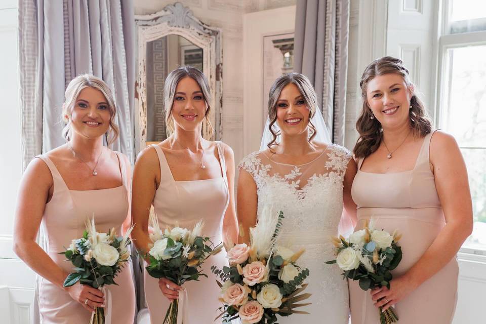 Bride and bridesmaids