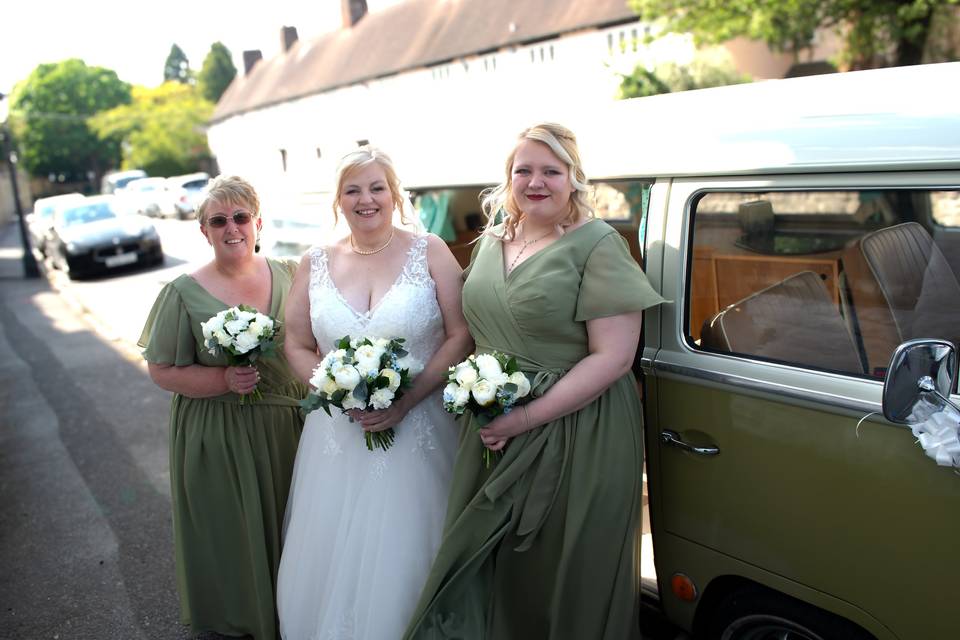 Bride and bridesmaids