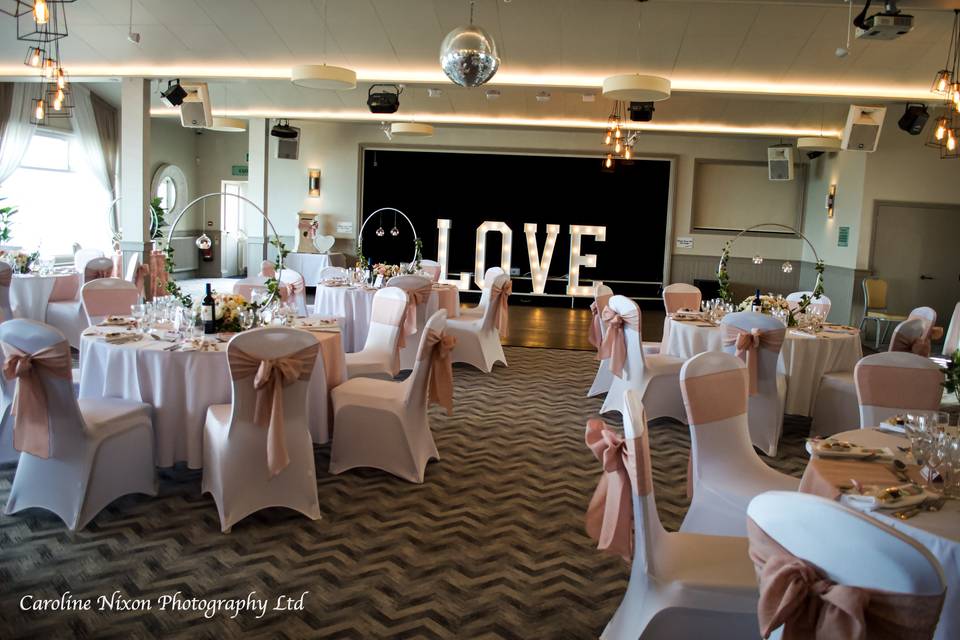 Wedding breakfast room setup