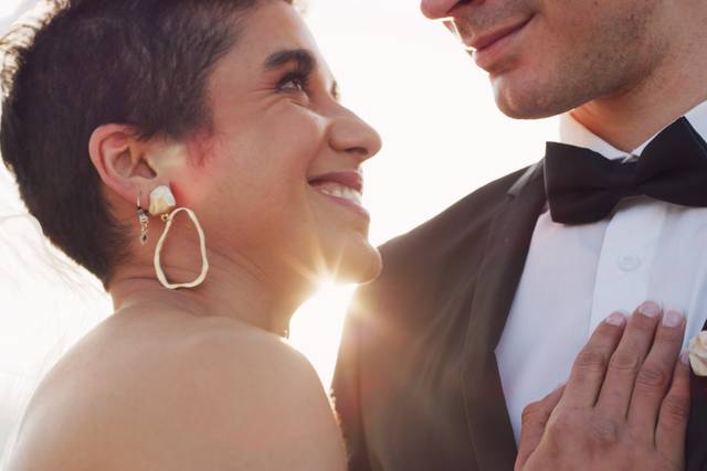 Bride dancing with groom