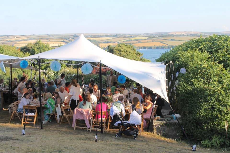 White 6x7m stretch tent