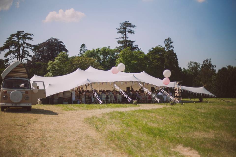 18x15m white stretch wedding