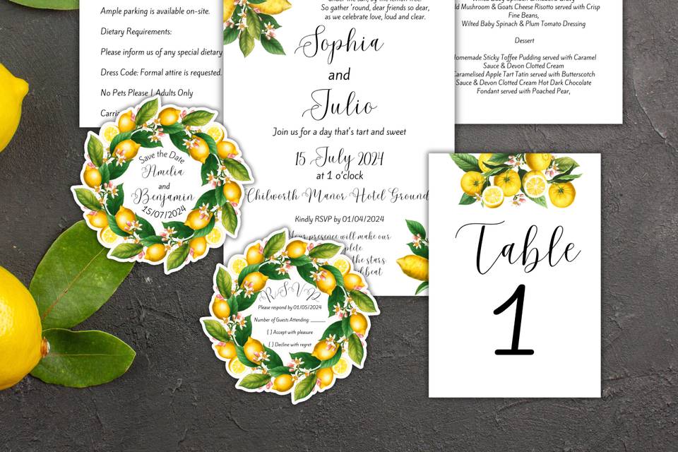 Sicilian lemons wedding suite