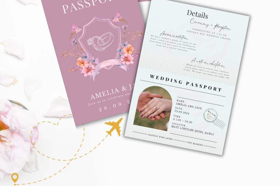 Pink Passport Invites