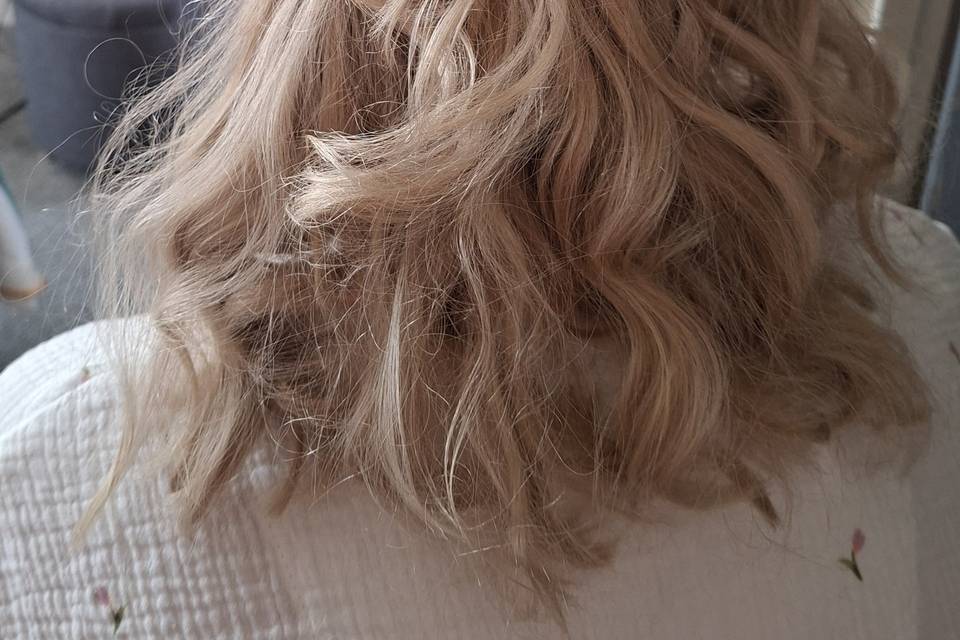 Half up Down with Fascinator