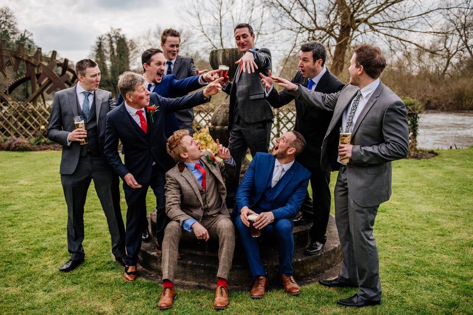 Group fun before the wedding - Coales Capture Wedding Photography