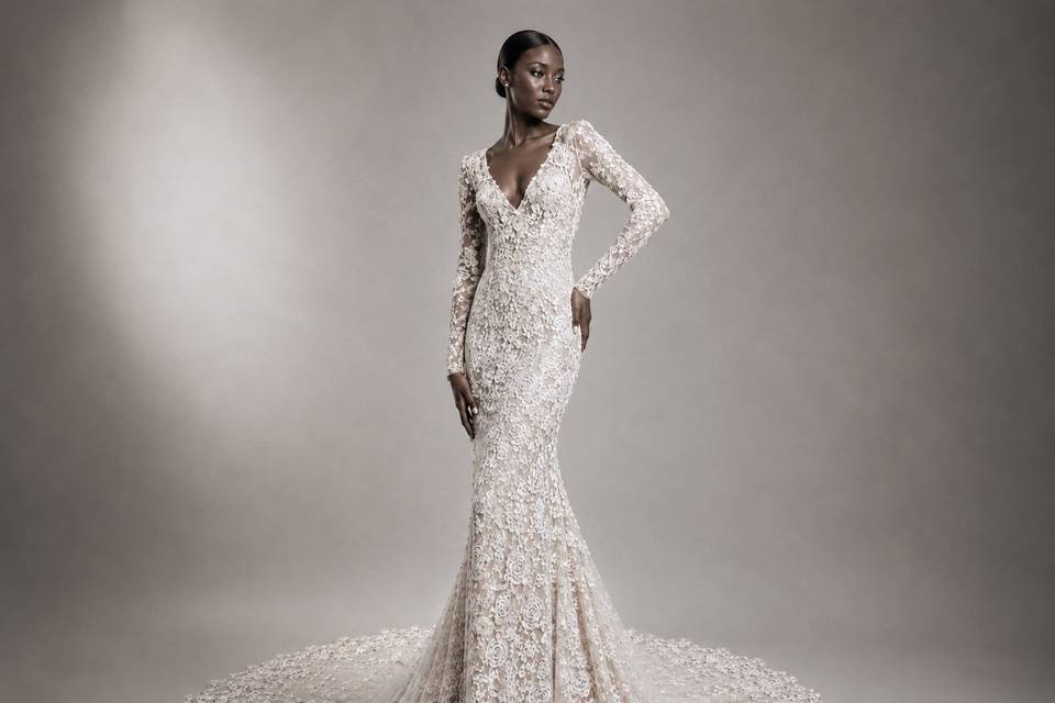 Rose Lace Mermaid Dress