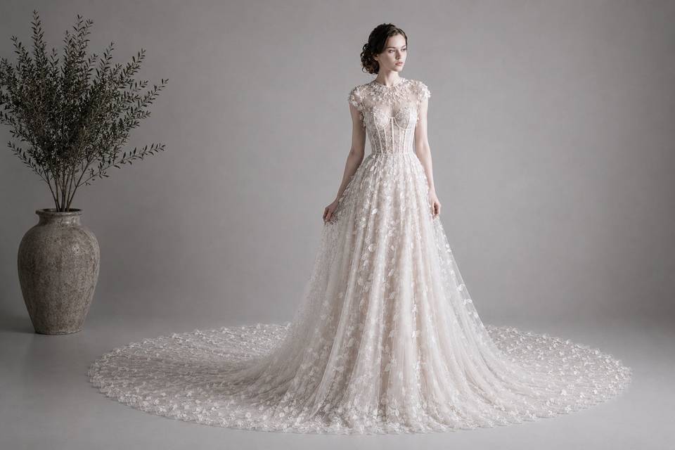 Floral Corset Ballgown Wedding