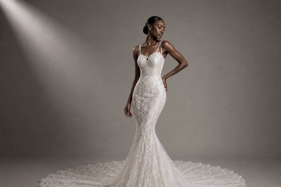 Modern Geometric Lace Mermaid