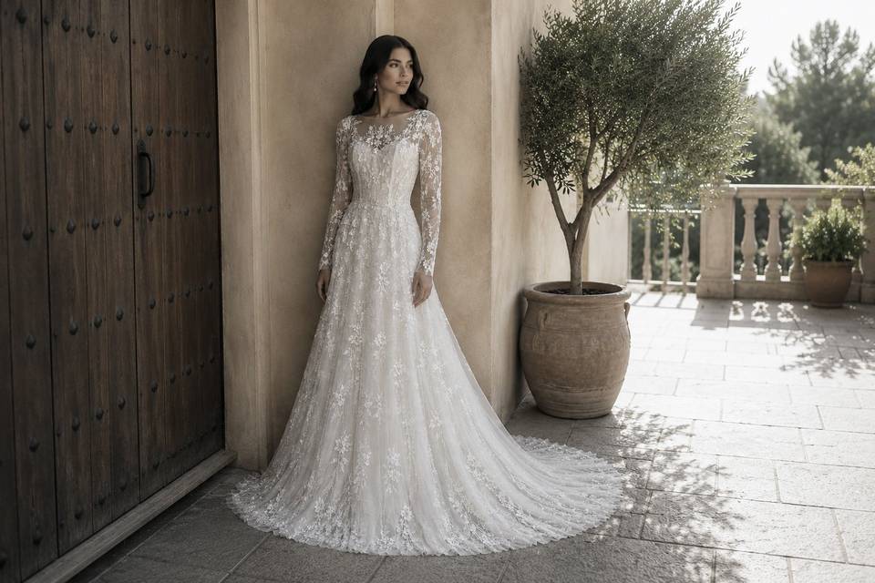 Long Sleeve Botanical Wedding