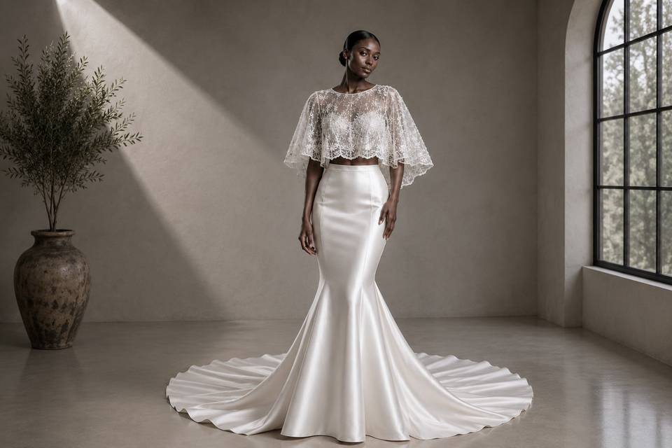 Cape Sleeve Bridal Separates